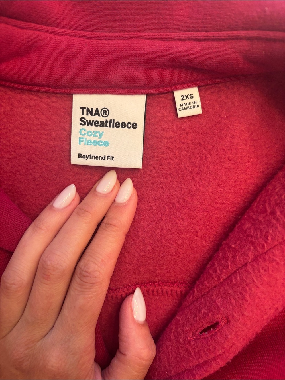 TNA Raspberry Button-Up Fleece Cardigan - Picture 2 of 4